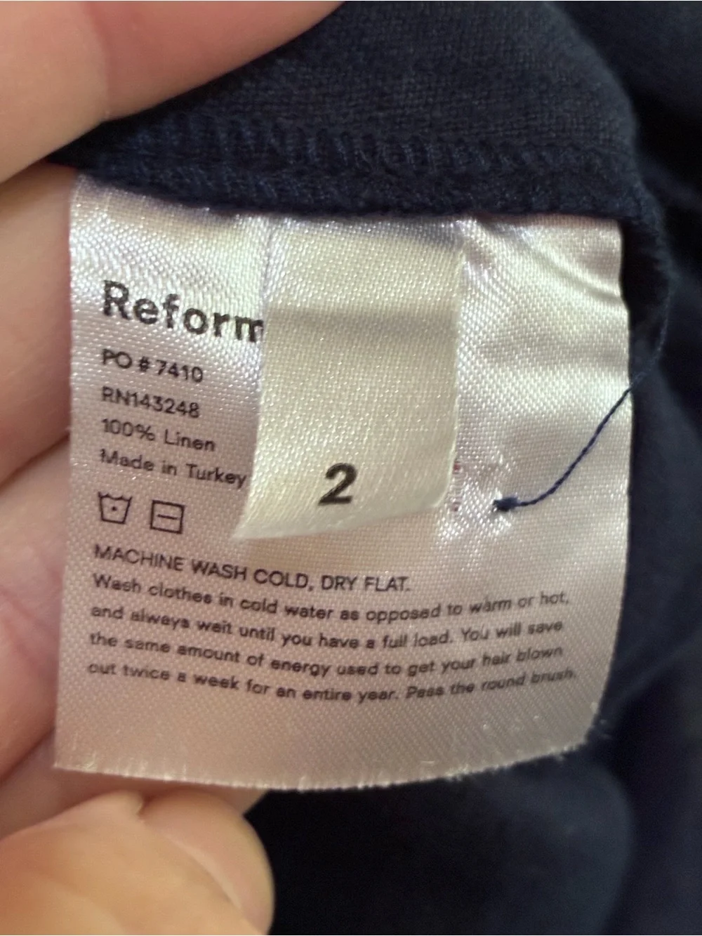 Reformation Navy Blue Linen Blanca Romper size 2